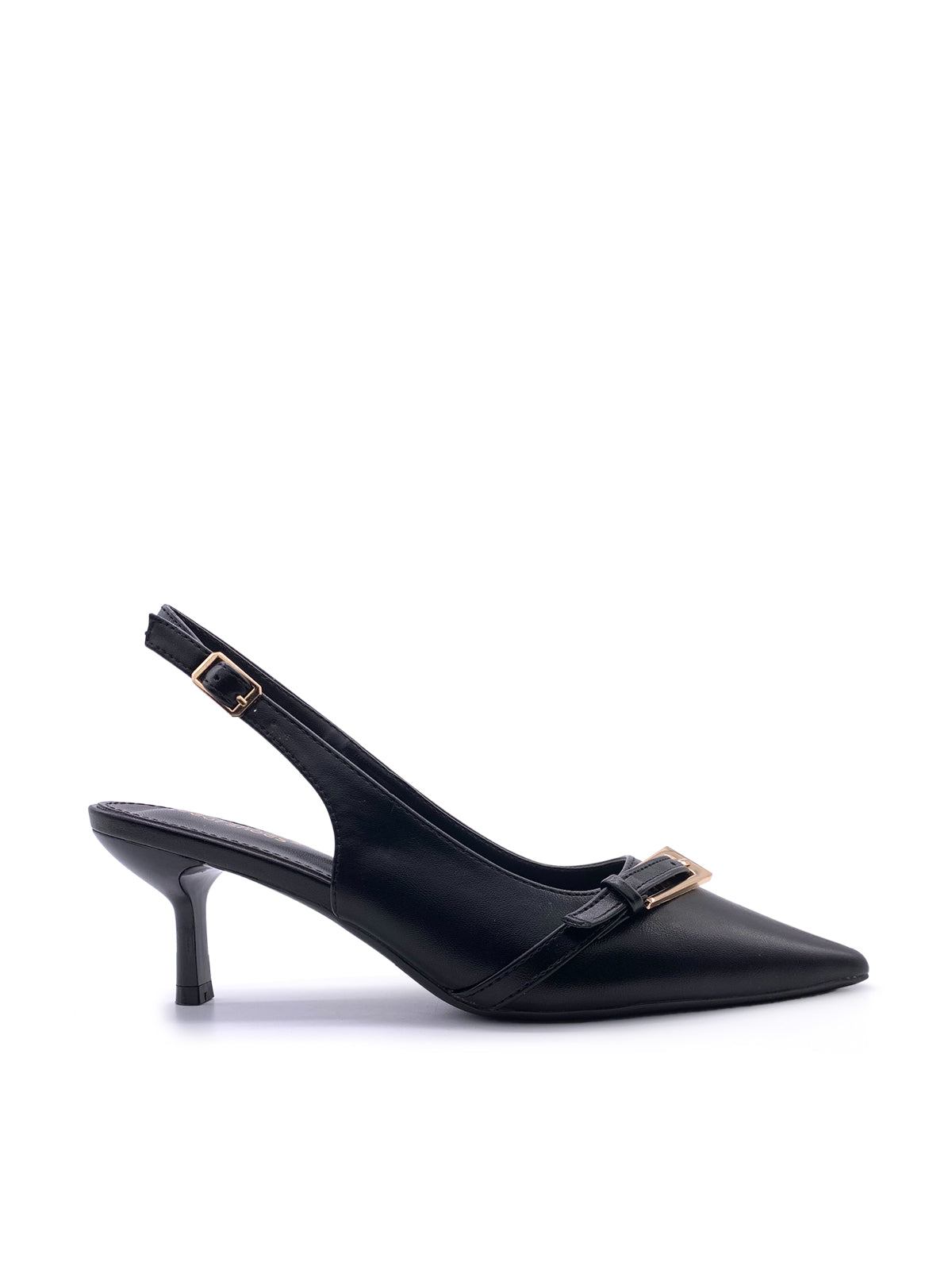 ADELAIDE - Decolletè Slingback in ecopelle con fibbietta decorativa