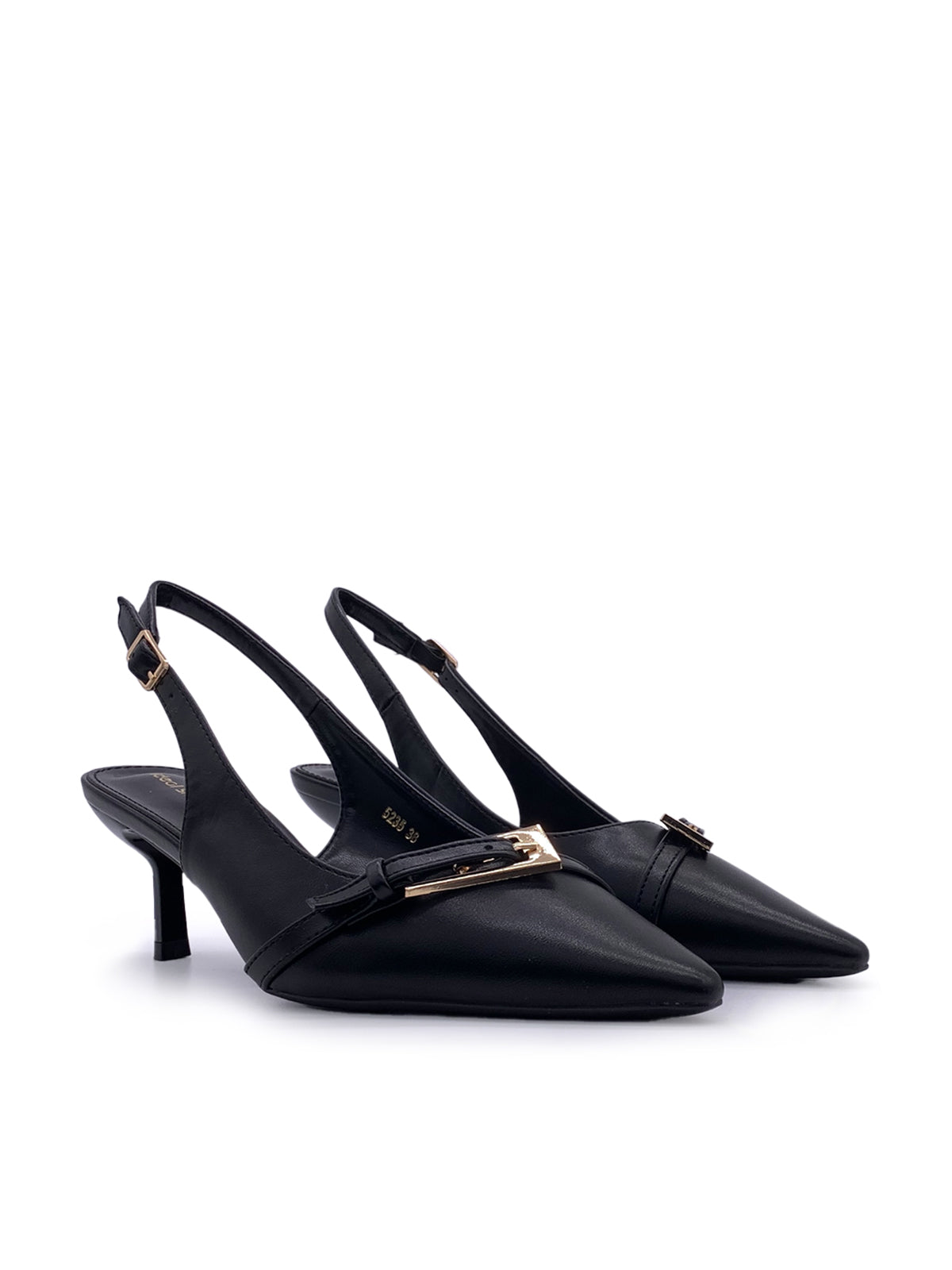 ADELAIDE - Decolletè Slingback in ecopelle con fibbietta decorativa