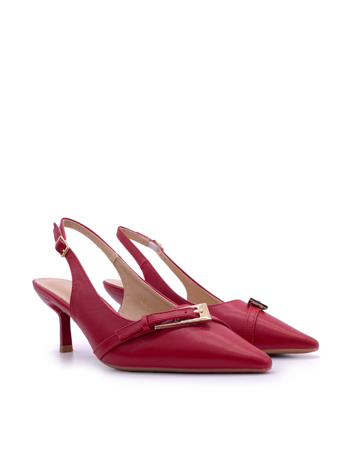 ADELAIDE - Decolletè Slingback in ecopelle con fibbietta decorativa