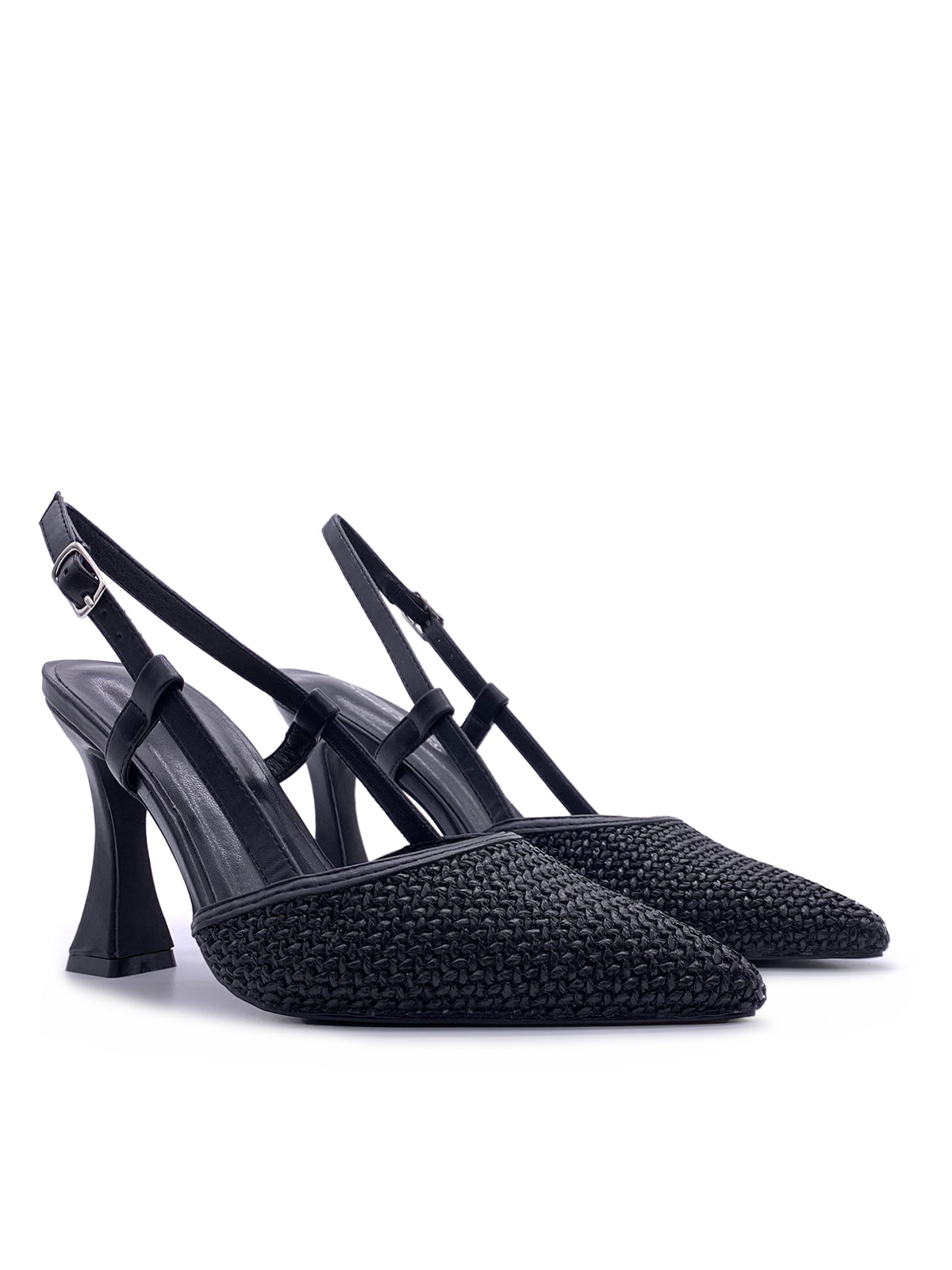 AMANDA - Decolletè Slingback in rafia con cinturino