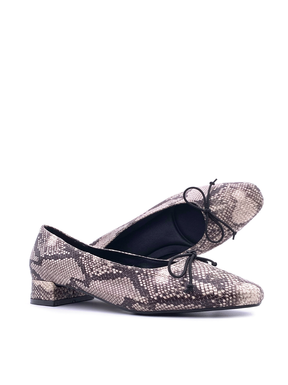 ASIA-Ballerine con tacco in ecopelle animalier