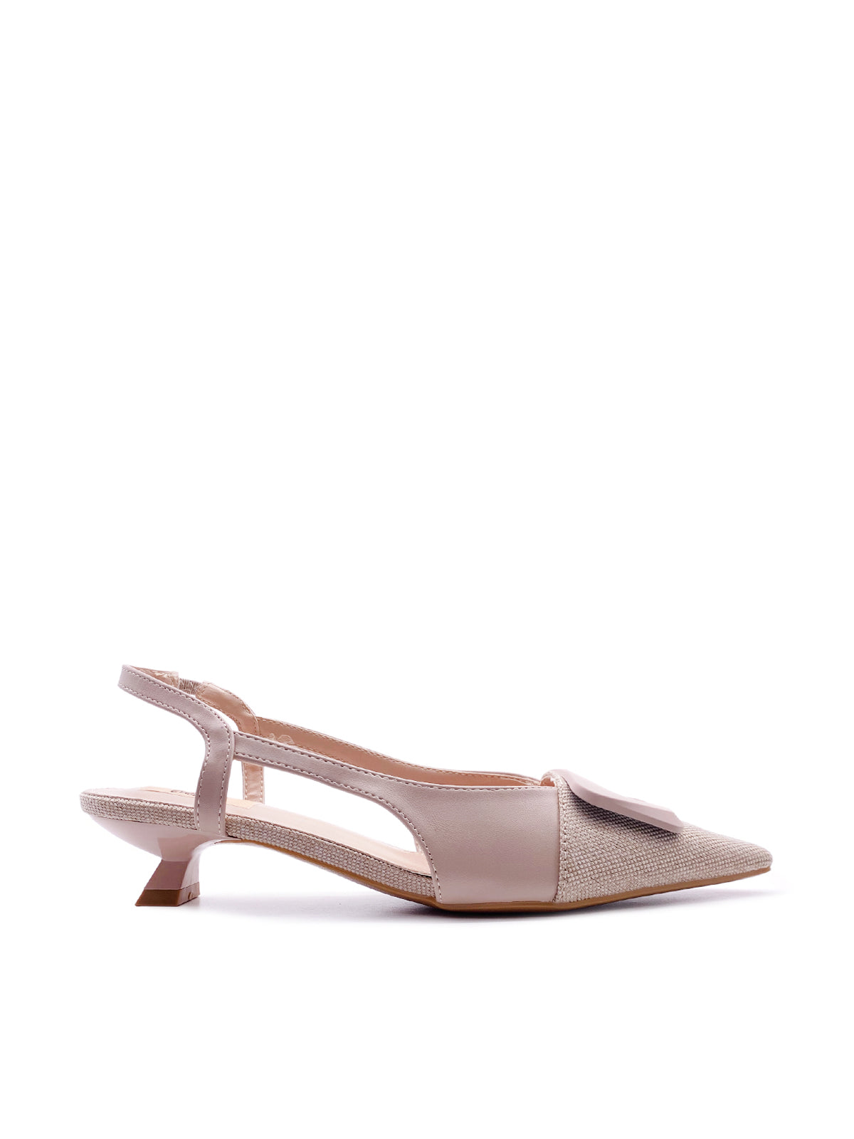 ELORA - Decolletè Slingback in ecopelle e tessuto con elastico