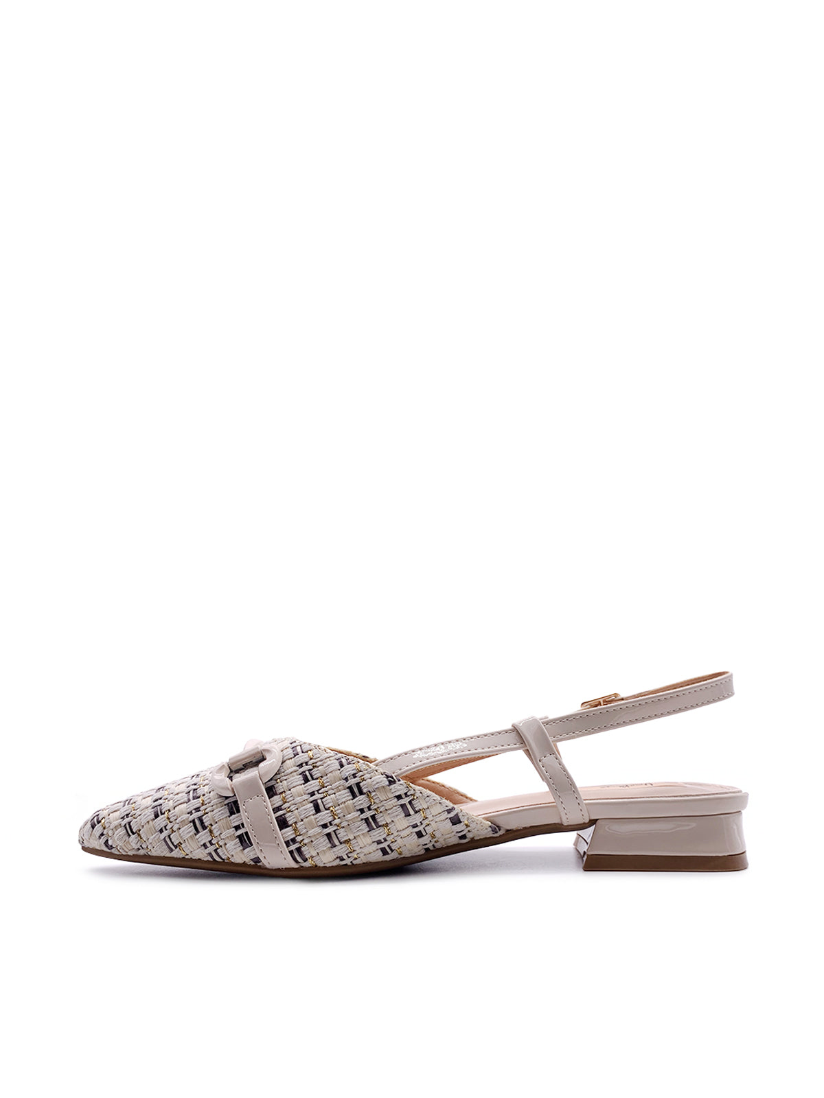 IOLANDA - Ballerine Slingback in rafia intrecciata  con morsetto