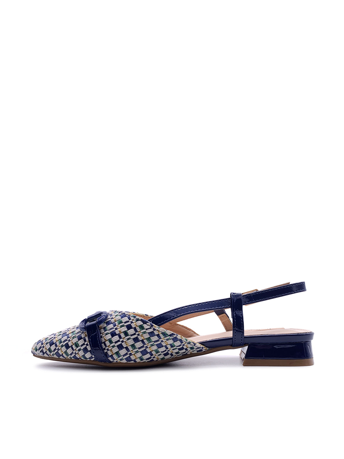 IOLANDA - Ballerine Slingback in rafia intrecciata  con morsetto