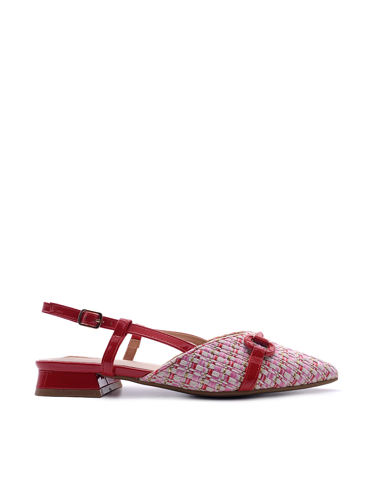 IOLANDA - Ballerine Slingback in rafia intrecciata  con morsetto