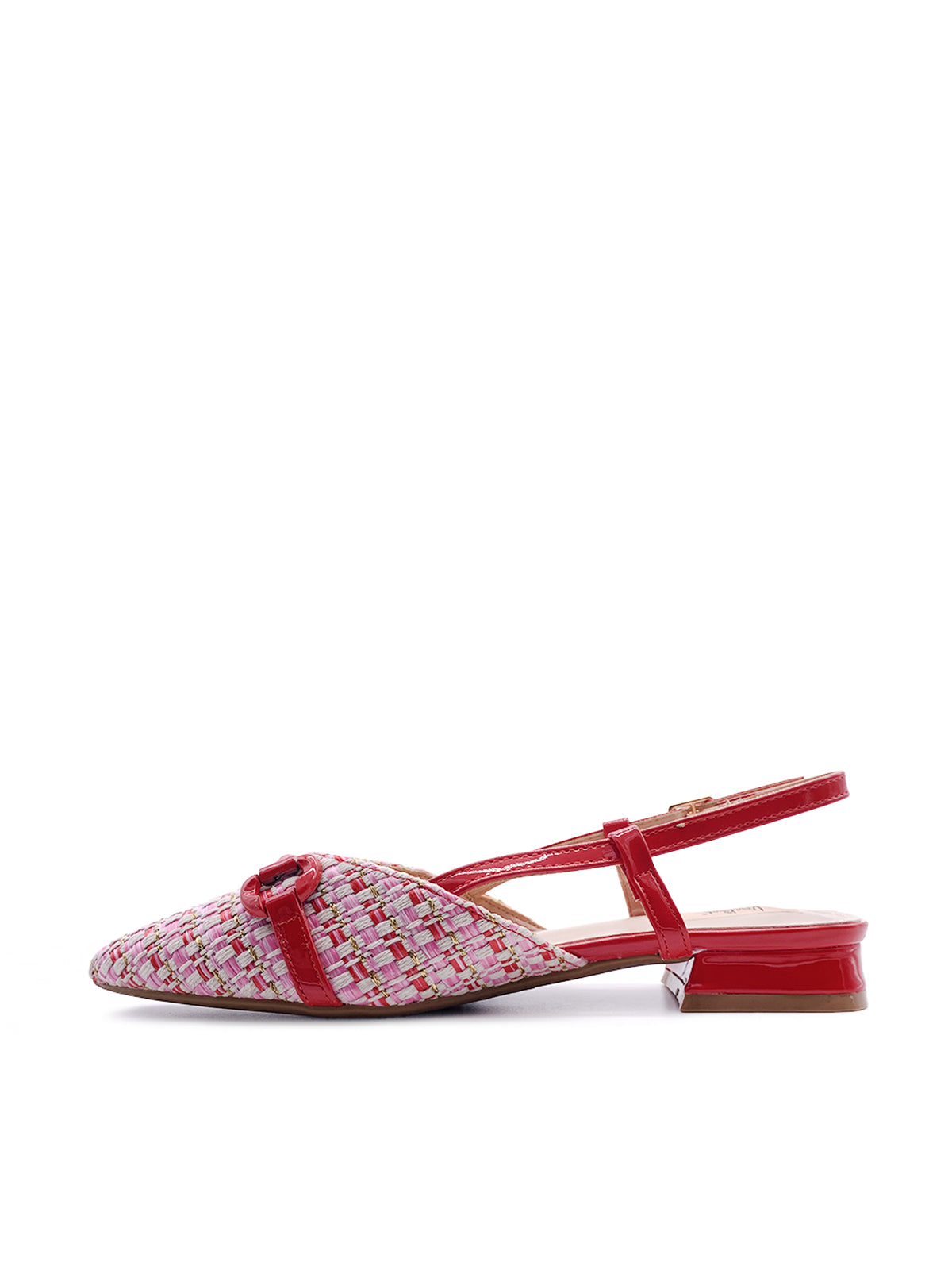 IOLANDA - Ballerine Slingback in rafia intrecciata  con morsetto