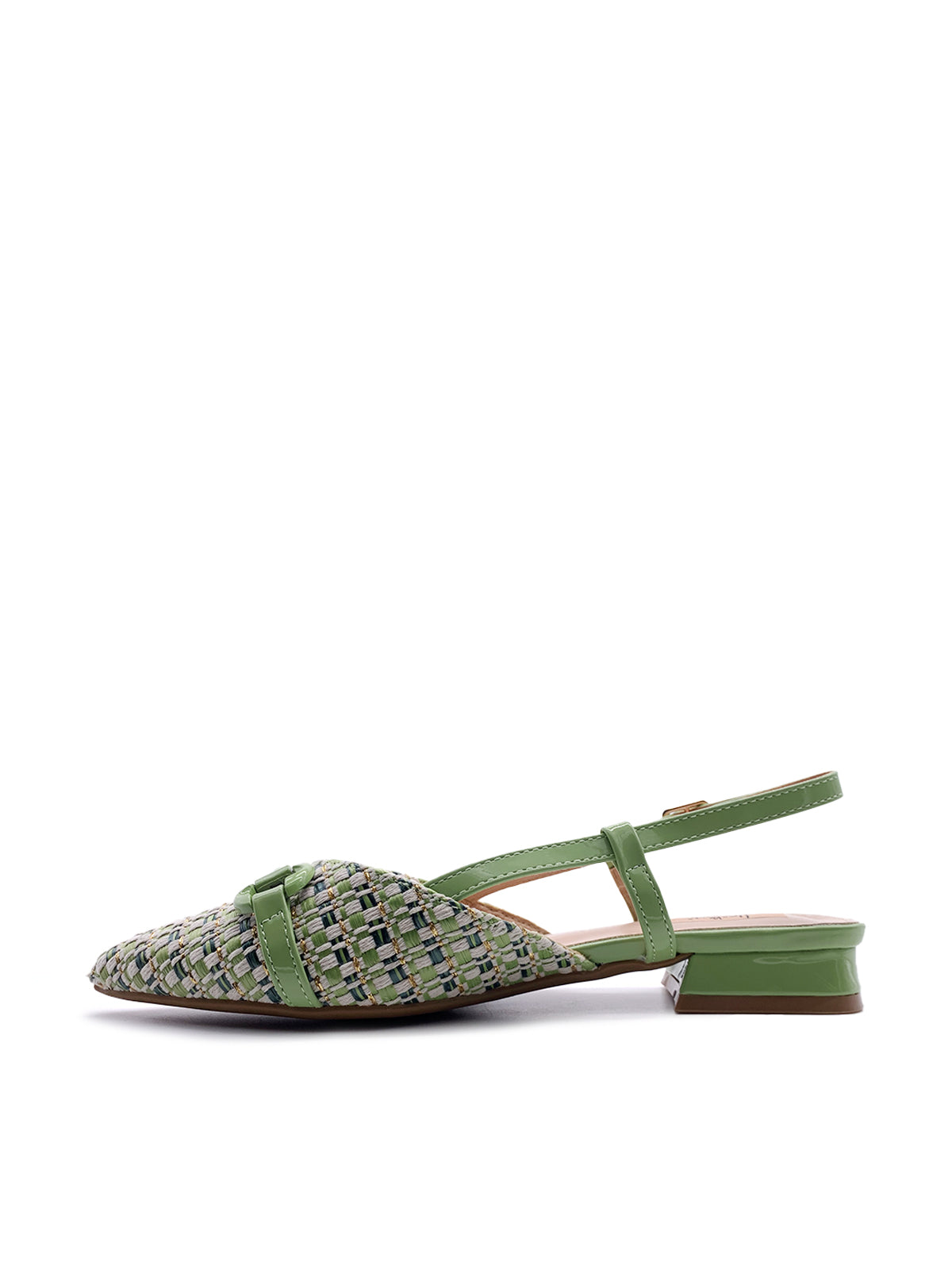 IOLANDA - Ballerine Slingback in rafia intrecciata  con morsetto