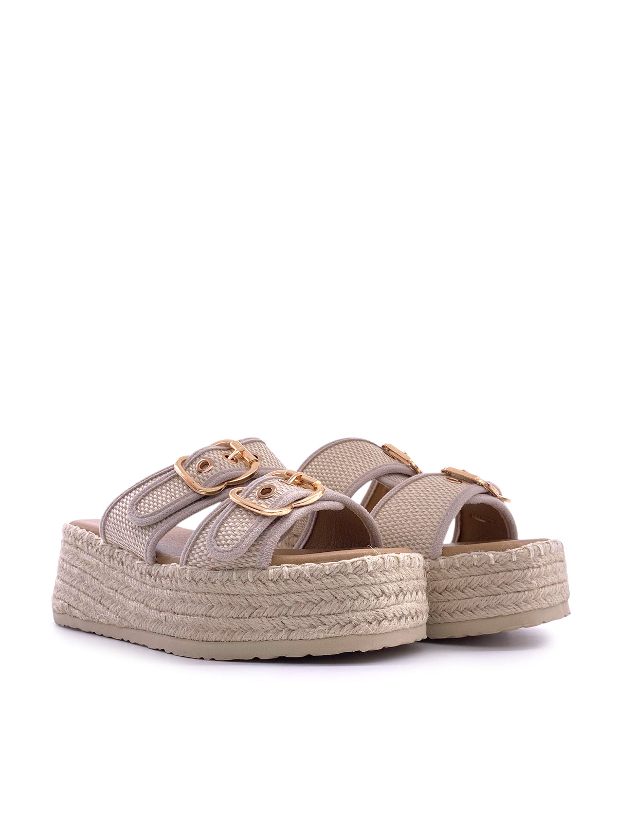 JANICE - Sandali espadrilles con zeppa e plateau