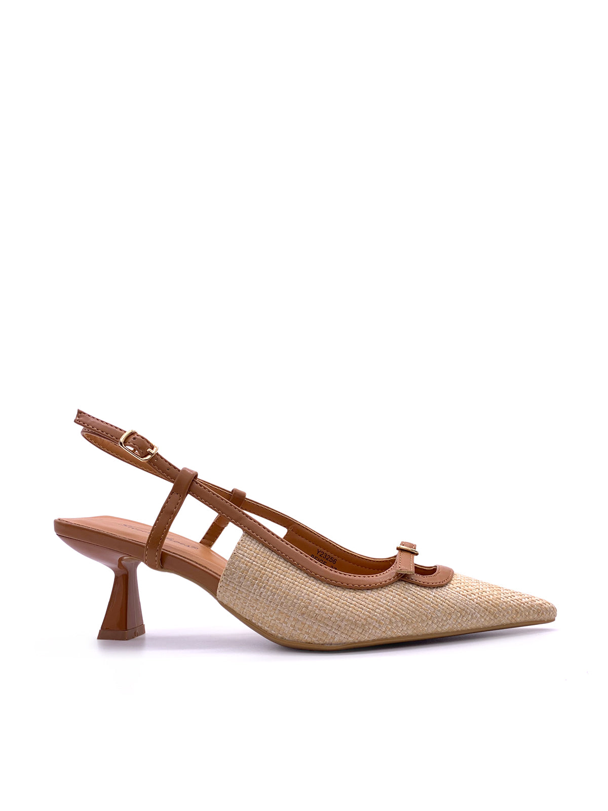 KIRA - Decolletè Slingback in rafia con cinturino