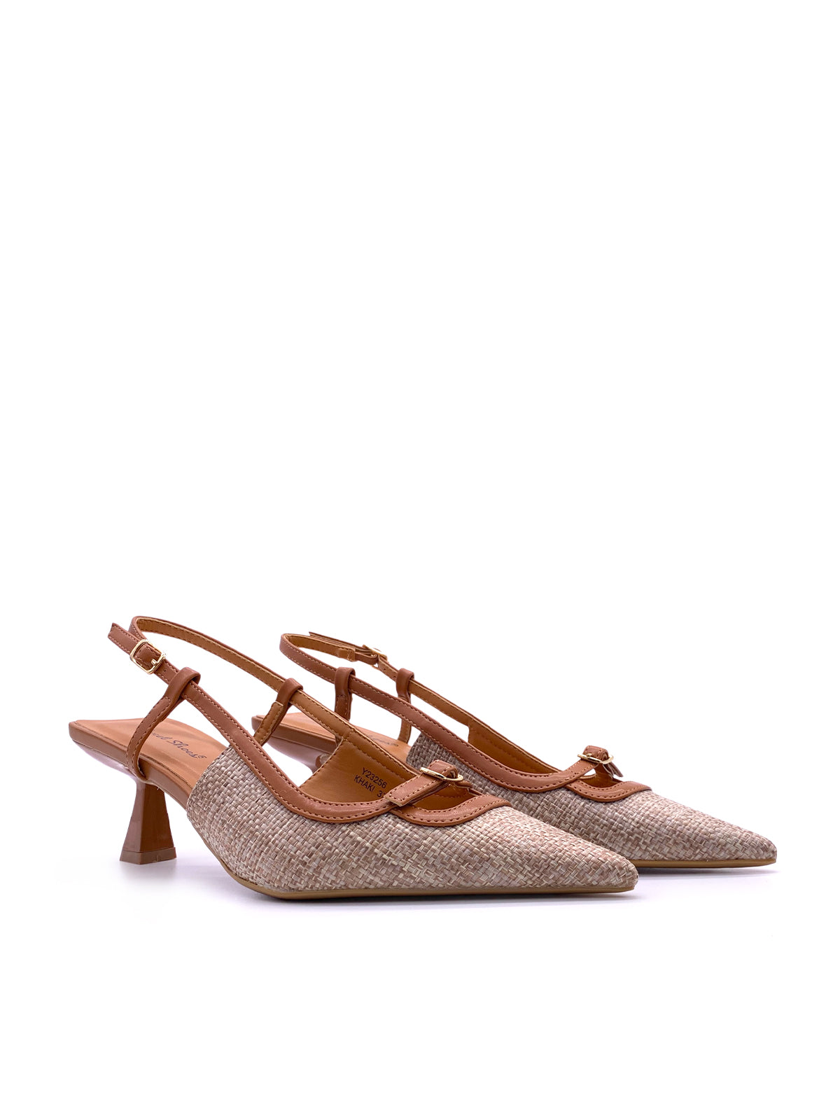 KIRA - Decolletè Slingback in rafia con cinturino