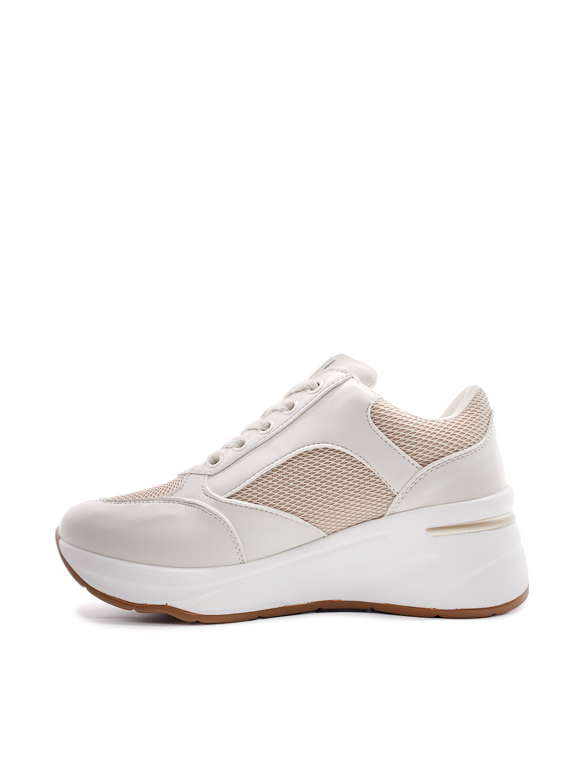 LEILA - Sneakers in ecopelle e tessuto con zip laterale