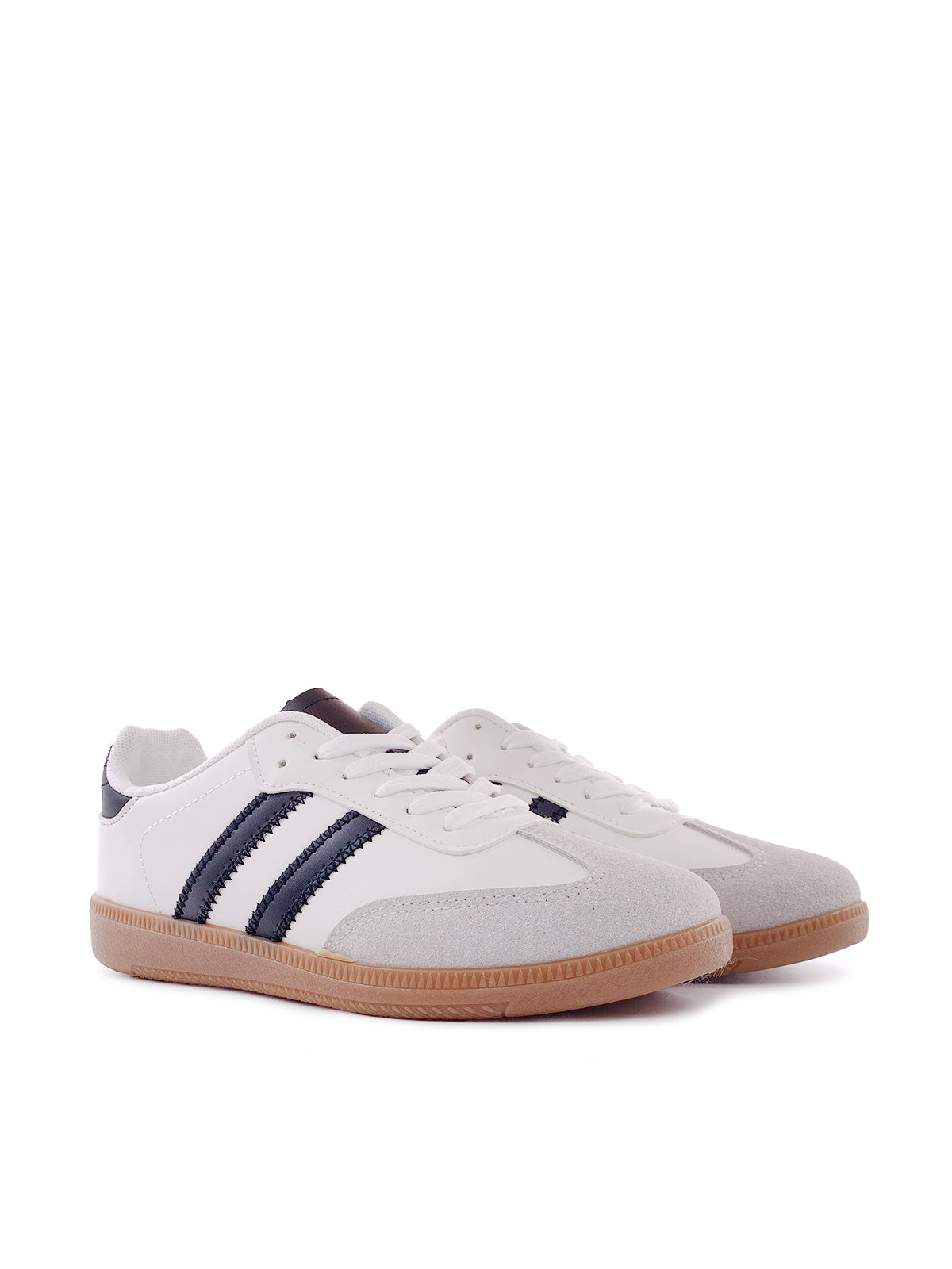 MARGHERITA - Sneakers in ecopelle e camoscio con stringhe