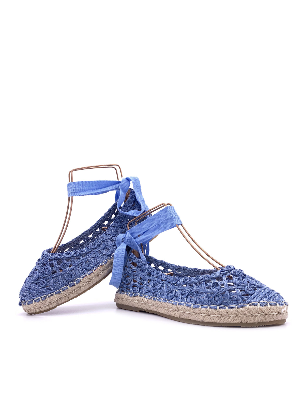 SOLEIL-Espadrillas in rafia con lacci