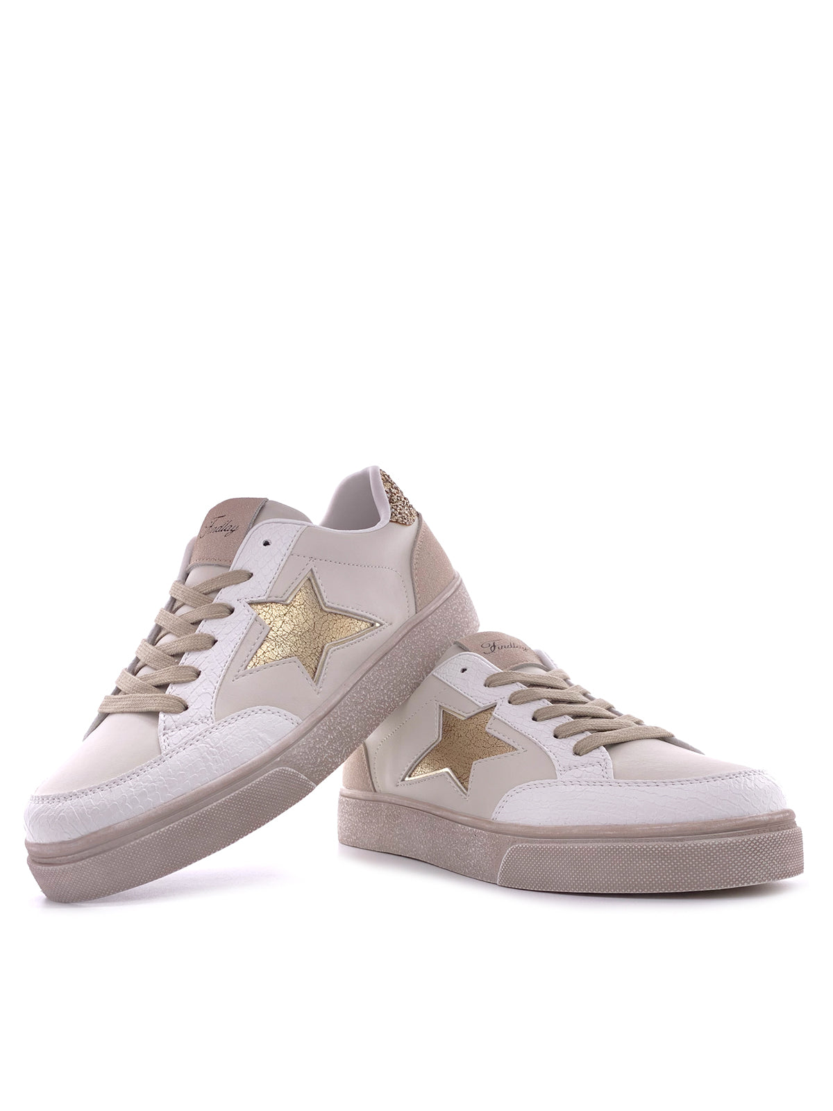 NICKY-Sneakers in ecopelle con stringhe e stella